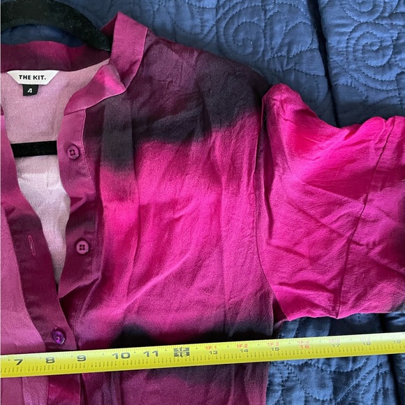 The Kit | Cobie Shirtdress in Pink and Black Love Haze Button Up Midi Sz 4 - Picture 16 of 16